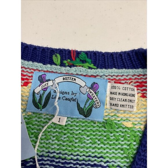 NEW‎ "Noah's Ark" Just Better Sweaters Lisa Coufal cardigan Sweater size 1 S/M - Picture 4 of 12